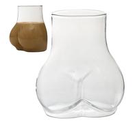 Genérico Ass Shaped Glass Tumbler - Funny and Creative Glassware with Novelty Design - Drinking Glasses, for Whisky Cocktail Wine Coffee Tea Water Drink