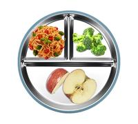 Genérico Assiette Bébé - Ventouse Antidérapante | Assiette 3 Compartments En Acier Inoxydable 304 Isolante | Vaisselle Alimentaire Pour Et Tout-Petits, Repas Diversification, Lave-Vaisselle Easy