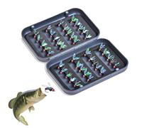 Generico Assortment of a Fly Kit 40 Pieces with Box, Realistic Hand Tied Trout Fly Kit | Sharp Hook Bait, Set of Water and Salt, High Quality Bait for Bait