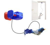 Genérico Automatic Cat Toy - 8x5x7cm Abs Interactive Cat Toy with 300mAh Battery | Automatic Hanging Bird Shape for Door with Trap Door |
