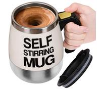 Generico Automatic Stirring Coffee Maker - Battery Operated Stainless Steel Blending | Magnetic Self Shaking - Portable Shaker for Tea, Oats, Drinks Powder, Home, Office, Travel, S