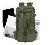 Genérico Backpack - Multiple Pockets Oxford Backpack, Organizer with Rod Holder - for Hiking Camping Travel Gym Work School Men Women Baits and Lures, green, Consulte la descripción, See description