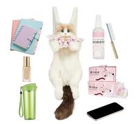 Generico Backpack - Soft Plush Backpack with Large Space - Realistic Cat Shape | for University Work Office Travel Holiday Weekend Trips Daily Moving Hiking Picnic, pink, riferimento alla