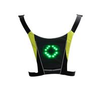 Genérico Backpack with LED Signal: 9.84 x 9.84 Inch 250G Reflective Bicycle Accessory Luminous Backpack with Safety Warning Direction, Light with Wireless Remote Control, dark grey, Consulte la