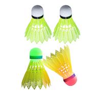 Generico Badminton Shuttlecocks, Bedminton Shuttlecocks White Or Yellow for Baseball, 4 Pieces Glowing Shuttlecock for Backyard Outdoor Indoor Beach Kids Adults Game Practice Yard Park Travel