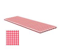 Generico Banking Camping Tablecloth- 76x183cm Elastic Covers with Banks Coves | Picnic Bank Cojín | Waterproof Protector with Red and White Image for Furcus BBQ