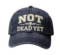 Genérico Baseball Cap | Embroidered Cotton Head | Adjustable Vintage Humorous Cap with Not Dead Text - for Men Young Older Outdoors Running Hiking Mountaineering, navy