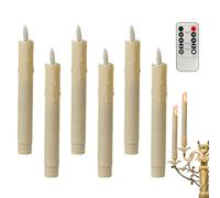 Generico Battery Operated | 6 Pieces with Remote Timer, LED Pillar Flameless Flickering | for Christmas Decorations Centerpieces Living Room Bedroom Party Birthday St. Rustic Style