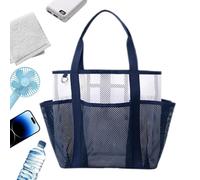 Generico Beach Mesh Tote Bag | Large Foldable Tote Bag | for Swimming Pool - Outdoor Activities, Outdoor, Vacation, Pool, Swimming, Camping, Boating, Picnics and the, blue navy, Fare riferimento alla