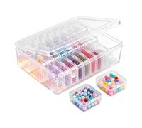 Generico Beading Containers - Hinged Lid with 30 Transparent Containers - Pearl Jewellery Box, for DIY Bracelets Jewelry Clay Small Objects Buttons Sequins Or