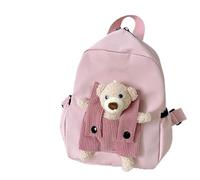 Generico Bear Backpack, Kindergarten Haversack, 10.63x8.27x3.94 Inch Lightweight Design & Spacious Interior, Knapsack Bag for Boys Preschool Students Outdoor Trips Camping and Daily Commute, Pink