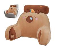 Generico Bed Rest Pillow With Arms - Ergonomic Capybara Carrot Pillow Backrest With Armrests | Unique Sofa Plush 25.59x17.72 Inches, Bed Rest Plush Chair Cushion For Reading, TV, Relaxing And Support