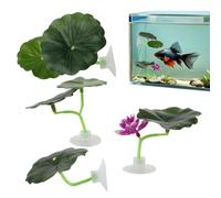 Generico Betta Leaves - Betta Fish Hammock Floating 4 Pieces with Realistic Silicone Water Lily Fish Resting Points for Aquarium, Sleeping, Hiding, Breeding Decoration