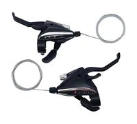 Genérico Bicycle Rear Derailleur - Aluminium Alloy 19 x 24 cm | Thumb Levers 3 x 9 with Cable | 1 Pair Shift Controls for Cycling, Fitness, Urban Tourism, Training, Outdoor Trip