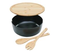 Generico Big Salad Bowl - Salad Serving Bowl with Wooden Lid Kitchen Serve to Mix Vegetable Fruit for Cereals Enhance Your Experience