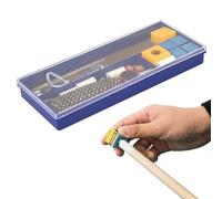 Generico Billiard Pool Cue Tip Repair Kit - Cue Clamp, Replacement Tips, Shaper, Sandpaper & Chalk Cubes, Complete Maintenance Tool Set for Home & Club Use
