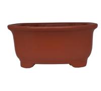 Genérico BIOMATA Ceramic Bonsai Pot for Shohin 14x12x6.5cm | Mokko Stoneware Pot Red | Pot for Bonsai Resistant to Any Weather | Ceramic Pot with Drainage Flat Base