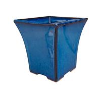 Genérico BIOMATA Ceramic Bonsai Pot Waterfall Style 9.5x9.5x9.7cm | Bonsai Planter Made in Japan | Pot with Drainage Hole | Tree Not Included (Blue)