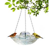 Genérico Bird Bath, Transparent Waterfall with Metal Chain - Water Baths for Outdoor Birds, for Garden, Patio, Porch, Path, Park, Hummingbirds, Finches and Parks