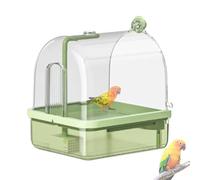Generico Bird Cage Bath - Indoor Bird Bath with Stand, 2 Shower Modes Automatic Chew-Proof Playground, Perch And Bathtub for Aviary, Indoor Travel, Show, And Breeding, 8.86x7.87x10.24 Inches