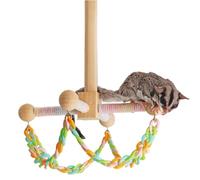 Generico Bird Swing For Cage -27.5cm Interactive Small Pet Wooden Swing Toy | Coordination And Balance Training Wooden Playing Toy | For Hamster Gerbil Ferret Hedgehog Guinea Chinchilla Parakeet