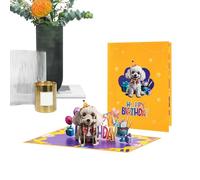 Genérico Birthday Card for Dogs - Funny Dog Postcard | Creative Stereoscopic 3D | Souvenir for Pets, Add Joy to Any Party, 30x20x0.1 cm | Congratulations