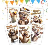Genérico Birthday Cards - Set Congratulations Animal, Keepsake With Envelopes | 6 Elegant Birthday Cards,For Son Daughter Dad Mom Coworker Husband Wife Boyfriend Girlfriend