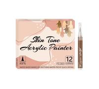 Genérico Body Markers,Soft Brush Tip Acrylic,12 Pieces Markers Set For Kids Skin | For Adults Teens Kids Sketching Illustration on Fabric Rock Makeup