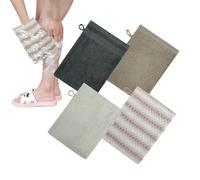 Generico Body Wash Gloves, Floor Wipes with Loop, Absorbent Cotton Bath Towel 4 Pieces for Personal Hygiene Men Women Children