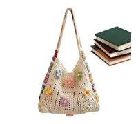 Generico Boho Bag | Handmade Handbag with Knitted Crochet Bag - Ideal for Summer Holidays at the Sea Dates Commuting Music Festivals Birthday Girls, White, riferimento alla descrizione