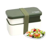Genérico Boîte À Repas Pour Adults, Stackable Bowl 1450 ml - Boîte À Repas 2 Niveaux Pour La Preparation Avec Set D'Ustensiles Et Sangle 7,72x4.25x4.88 Pouces École, Pique-nique