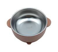 Generico Bol Bébé Antidérapant À Ventouse - Bols pour Enfant | Bol En Acier Inoxydable Pour | Ustensiles Réutilisables Anti-Brûlure avec Manchon Silicone pour Déjeuner et Collations Enfant