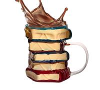 Generico Book Chapters Funny Reading Glass In | Coffee Shaped Stacked Books Reading for Readers Writers Book Lovers Librarians Office Home Decor