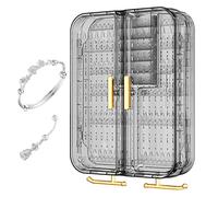 Generico BOWEY STOCK COX Wall Organizer, Mini Jewelry Stand | Wider Drawers Compartments, Easily Store Zipper Closure, Soft Lining, Gift for Her on the Go