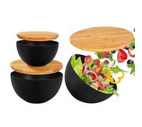 Generico Bowls with Lid, Nestable Storage and Serving Containers, Salad Containers | for Salad Fruit Chips Soup Vegetable