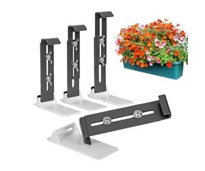 Genérico Brackets for Window Planters - 4 Pieces Adjustable Stainless Steel Hanging Bracket - Hanging Fasteners for Flower Pots, Terraces Balconies Sill Garden Outdoor
