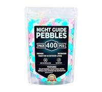 Generico Bright Coloured Stones 2026 | 400 Pieces Pebbles Night Guide | Glow in the Dark Steps | for Patio, Pond, Pond, Aquarium, Illuminated Landscape Decor