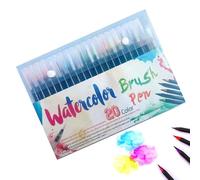 Genérico Brush Pens,Watercolor Calligraphy Set | Colorful Ink Smooth Flow Artists School Calligraphy Beginners Travel Painting Kids Adults Drawing Writing