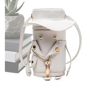 Genérico Bucket Bag - Small And - PU Leather Bucket Bag | For Ladies Women Travel Camping Evening Wedding Party Prom Girl Bride Engagement, white, Consulte la descripción