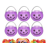 Generico Bucket for -15 cm Halloween Ghost Bucket, Candy Container with Lid, Bucket for In The Dark, Containers for the Outdoor Neighborhood School