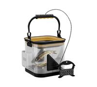 Generico Bucket - Transparent Basket 24 x 22 cm, Space Optimization | Functional Bucket for Fish Baits, Fish Container for Boat, River, Surf, Water, Lag