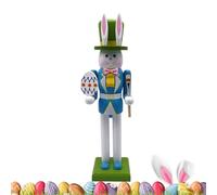 Generico Bunny Nutcracker, Wooden Rabbit Figurines, 12-Inch, Handcrafted Easter Decor, Festive Spring Ornament, Decorative Standing Bunny Figure for Home, Holiday Table Display