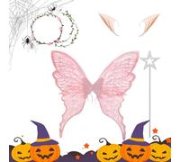 Generico Butterfly Fairy Cosplay Costume - Butterfly Fairy Set for Women Halloween Carnival | Immersive for Adults Girls Women Sisters Mother