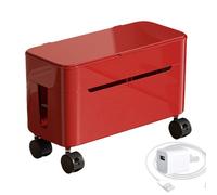Genérico Cable Box Organizer | Wheeled Wire Box | Desk Wiring Tray - for Home Office College Students Dorm Games TV, red, Consulte la descripción, See description