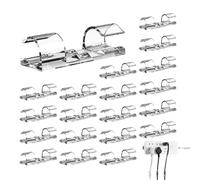 Genérico Cable Organizer Clips: 20-Piece Adhesive Wall Cable Manager, Durable Cable Clips, Power Cords and Electronic Cable | Ideal for the Home, Large, Consulte la descripción, See description