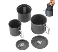 Generico Camping Coffee Mugs, 3 Pieces Portable with Folding Handle - Set of Camping Cups | for Cold Climate Outdoor Picnic Campfire Tea Hiking Survival
