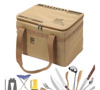 Generico Camping Organizer Bag - Duffle Bag for Camping | Waterproof Carrying Solution for Kitchen Equipment for Tents Travel Picnic Hiking and Adventure, dark khaki, Please refer to the description
