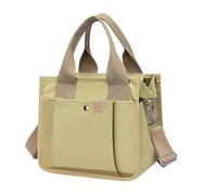 Generico Canvas Bag - Shopping Bag with Handle - Practical with Shoulder Strap | Women, Girls, School, Outdoor Travel, Picnic, Commuting, Shopping, Khaki, riferimento alla descrizione