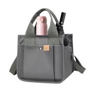 Generico Canvas Tote Bag | Shopping Bag with Handle, Multipurpose Tote with Shoulder - for , Girls, Shopping, Workplace, School, Outdoor, Travel, Picnic and Commuting, grey, riferimento