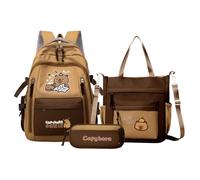 Generico Capibara Backpack for School - Cartoon Briefcase with Pencil Case and Shoulder Bag - Backpack and Aesthetic for Laptop for Students and Children Daily Use, Book , Please refer to the